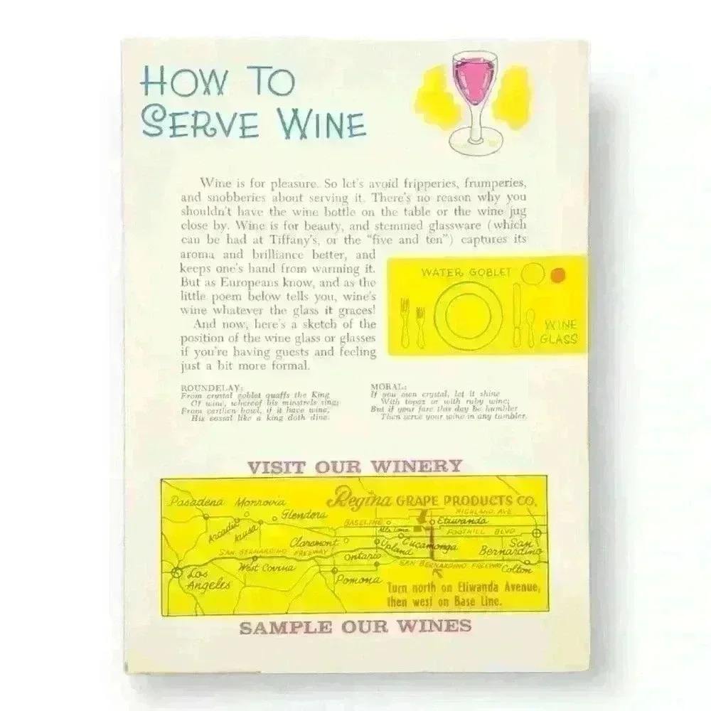 Regina Dinner Wines & Champagnes Vintage Cali Winery Advertising Recipe Booklet - Picture 3 of 7